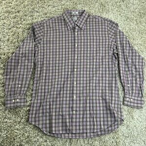 Peter Millar Lavender Checkered Button Down Shirt